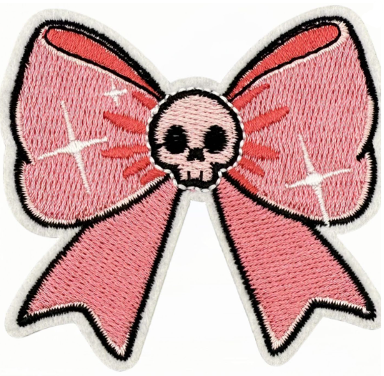 Pink Skull Bow Patch